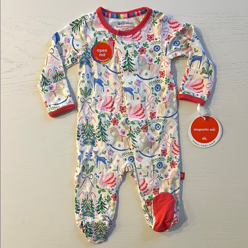 Magnetic Me Sugar Plum Dreams Holiday Footie Newborn 0-3 3-6 6-9 months